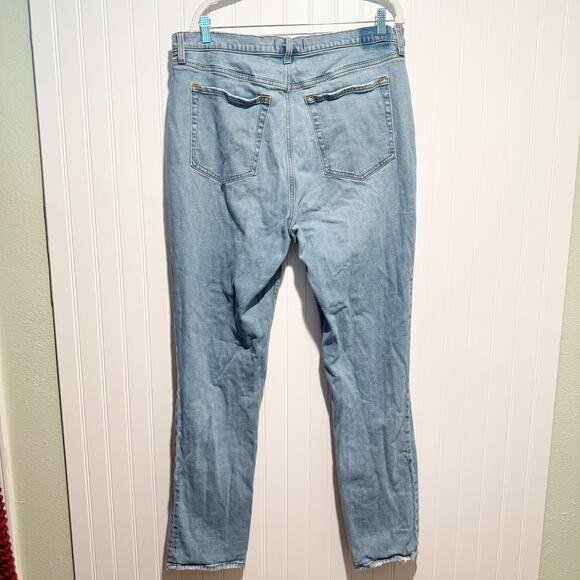 Abercrombie Fitch 90s Slim Straight Jeans Crossover Waist Size 18 Long - Picture 6 of 7